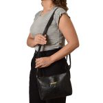 Bolsa Feminina Pequena transversal croco preta DM-22CR