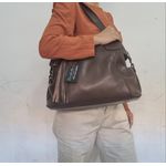 Bolsa grande ombro couro chocolate ref:DM-14