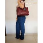Bolsa Feminina Grande Couro Legitimo Alça Ombro Bordo DM-23L