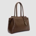 Bolsa Feminina Grande Couro Legitimo Alça Ombro CHOCOLATE DM-23L