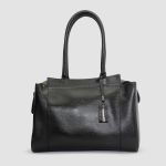 Bolsa Feminina Grande Couro Legitimo Alça Ombro preta DM-23L