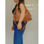 Bolsa grande ombro e transversal CARAMELO com alça em gorgurão REF:DM-24G