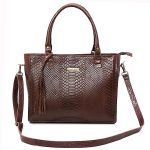 Kit Bolsa couro legitimo croco e mini chocolate ref:DM-05A