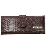 Kit bolsa grande couro croco e carteira chocolate ref:DM-01BCR