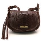 Kit bolsa grande couro legitimo croco e mini chocolate ref:DM-03ACR