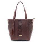 Bolsa Grande Couro Legitimo Croco chocolate REF:DM-03CR