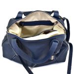 Kit Bolsa Grande Azul Marinho com alças croco caramelo e Carteira azul marinho 