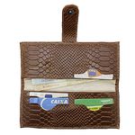 Kit Bolsa couro croco + mini + carteira chocolate ref:DM-05C