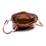 Kit bolsa couro legitimo croco e mini caramelo ref:DM-05ACR