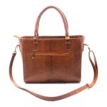 Bolsa grande couro legitimo croco caramelo ref:DM-05CR