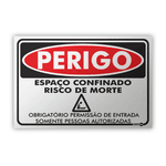 PLACA SINALIZACAO PR5043 PROIBIDO ENTRADA RISCO MORTE ESPACO CONFINADO