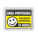 PLACA SINALIZACAO PS237 VIGILANCIA 24HRS