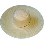 CHAPEU PALHA GROSSA SIMPLES COM ORLA PLASTICA E BARBICACHO ABA