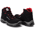 BOTINA MICROF. BICO PP CANO ALTO EN10071S2 PT/VERM CA44558