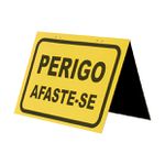 CAVALETE DUPLO AMARELO PERIGO AFASTE-SE