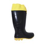 BOTA PVC COM POLAINA SAFETY BOOTS CANO ALTO PRETA/AMARELA CA42149