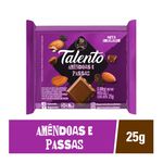 Chocolate Talento Ao Leite Com Amêndoas e Passas 25g