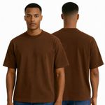 Camiseta Básica Oversized Marrom
