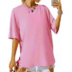 Camiseta Basica Comum Rosa