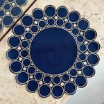 Jogo Americano Esfera Azul Marinho Com Dourado