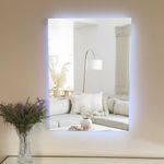 Espelho para Banheiros Retangular com LED SEM FIO ou com Fonte 12v Decoração Ambiente Moderno