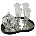 Bandeja Orgânica Espelhada Couro Ecológico Decorativa Modelos Variados 