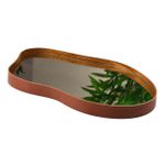 Bandeja Orgânica Espelhada Couro Ecológico Decorativa Modelos Variados 