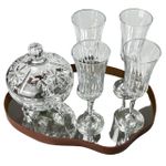 Bandeja Orgânica Espelhada Couro Ecológico Decorativa Modelos Variados 