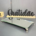 Bandeja Decorativa 24cm X 12cm Espelhada Com Pézinhos De Metal