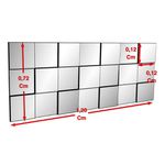 Espelho Decorativo 3D 120x72cm Madri Para Sala Quarto Cozinha - 30pç