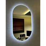 Espelho Oval 50x80 cm Lapidado com LED SEM FIO OU COM FONTE 12V 