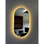 Espelho Oval 50x80 cm Lapidado com LED SEM FIO OU COM FONTE 12V 