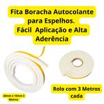 Fita de EVA Para Espelho LED Branco AUTOCOLANTE 15mm X Larg 20mm Até 30mts