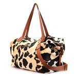 Bolsa Poucelle Couro Pêlo Animal Print / Whisky