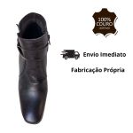 Bota em Couro Preto c/ Salto