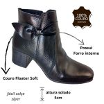 Bota em Couro Preto c/ Salto