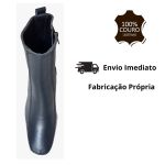 Bota em Couro Azul Marinho c/ Salto