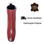 Bota em Couro Framboesa c/ Salto 