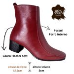 Bota em Couro Framboesa c/ Salto 