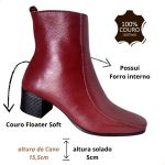 Bota em Couro Vermelho-Framboesa c/ Salto 