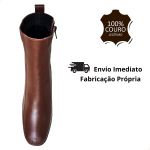 Bota em Couro Marrom c/ Salto