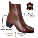 Bota em Couro Marrom c/ Salto