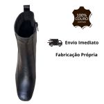 Bota em Couro Preto c/ Salto