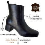 Bota em Couro Preto c/ Salto