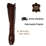 Bota em Couro Marrom c/ Salto