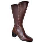 Bota em Couro Marrom c/ Salto