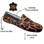 Mocassim Em Couro Leopardo