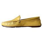 Mocassim Em Couro Amarelo Bebê