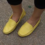 Mocassim Em Couro Amarelo Bebê