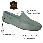 Mocassim Em Couro Verde Erva Doce